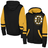 Boston Bruins Youth Face Off Full-Zip Hoodie - Black - NHL