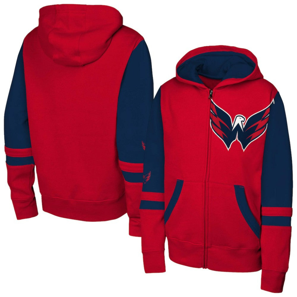 Washington Capitals Youth Face Off Full-Zip Hoodie - Red - NHL