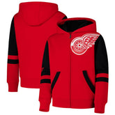 Detroit Red Wings Youth Face Off Full-Zip Hoodie - Red - NHL