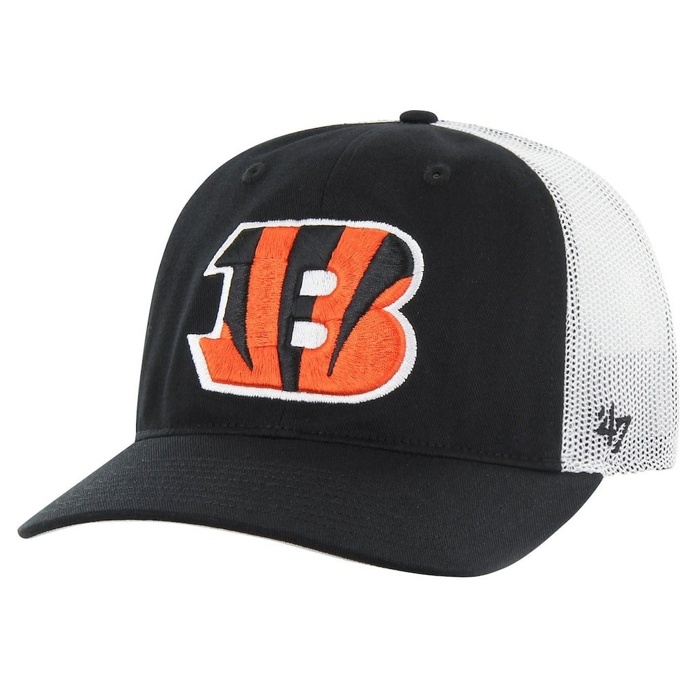 Cincinnati Bengals '47 Youth Trucker Adjustable Hat Black/White | 47 brand