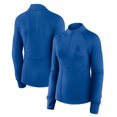 Los Angeles Dodgers Fanatics Women's Elements Raglan Tri-Blend Quarter-Zip Top - MLB