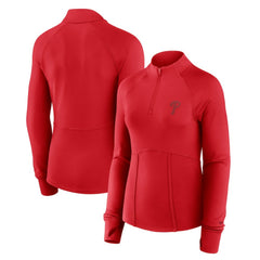 Philadelphia Phillies Fanatics Women's Elements Raglan Tri-Blend Quarter-Zip Top - MLB