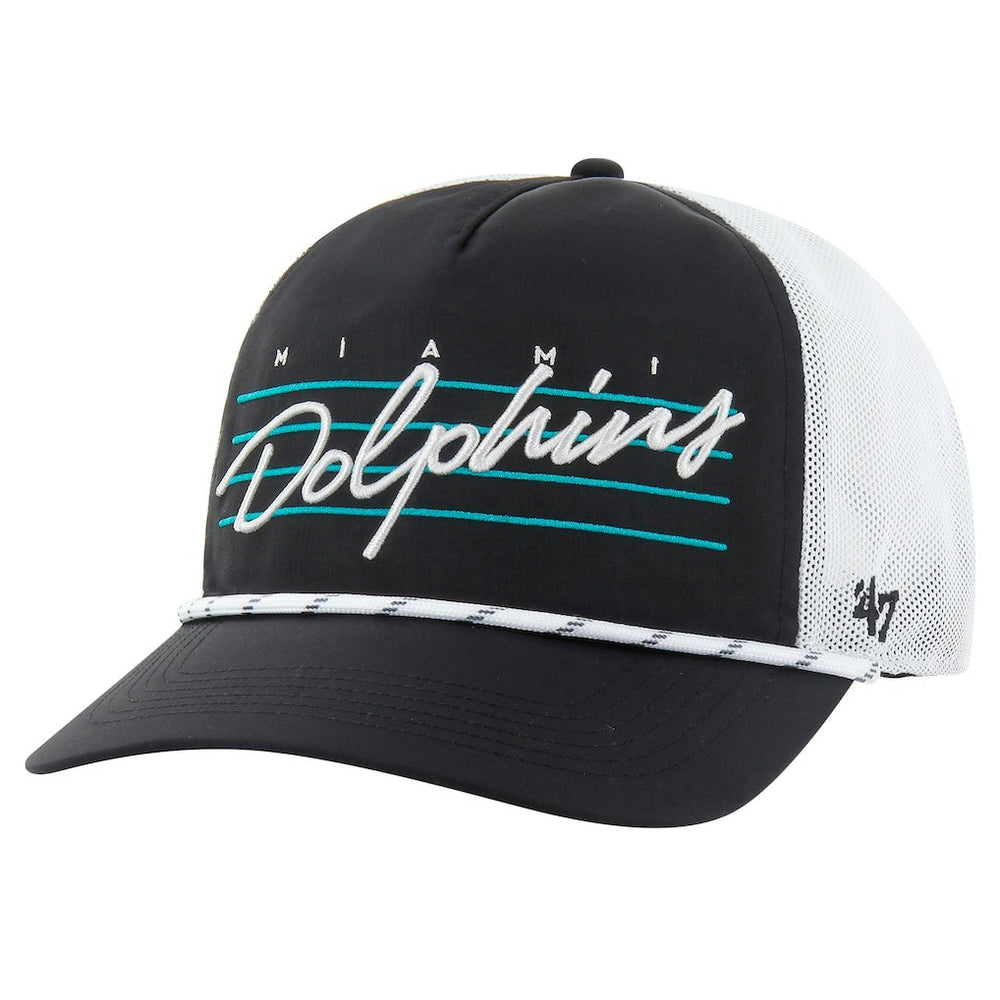 Miami Dolphins '47 Downburst Relaxed Hitch Trucker Adjustable Hat Black/White | 47 brand