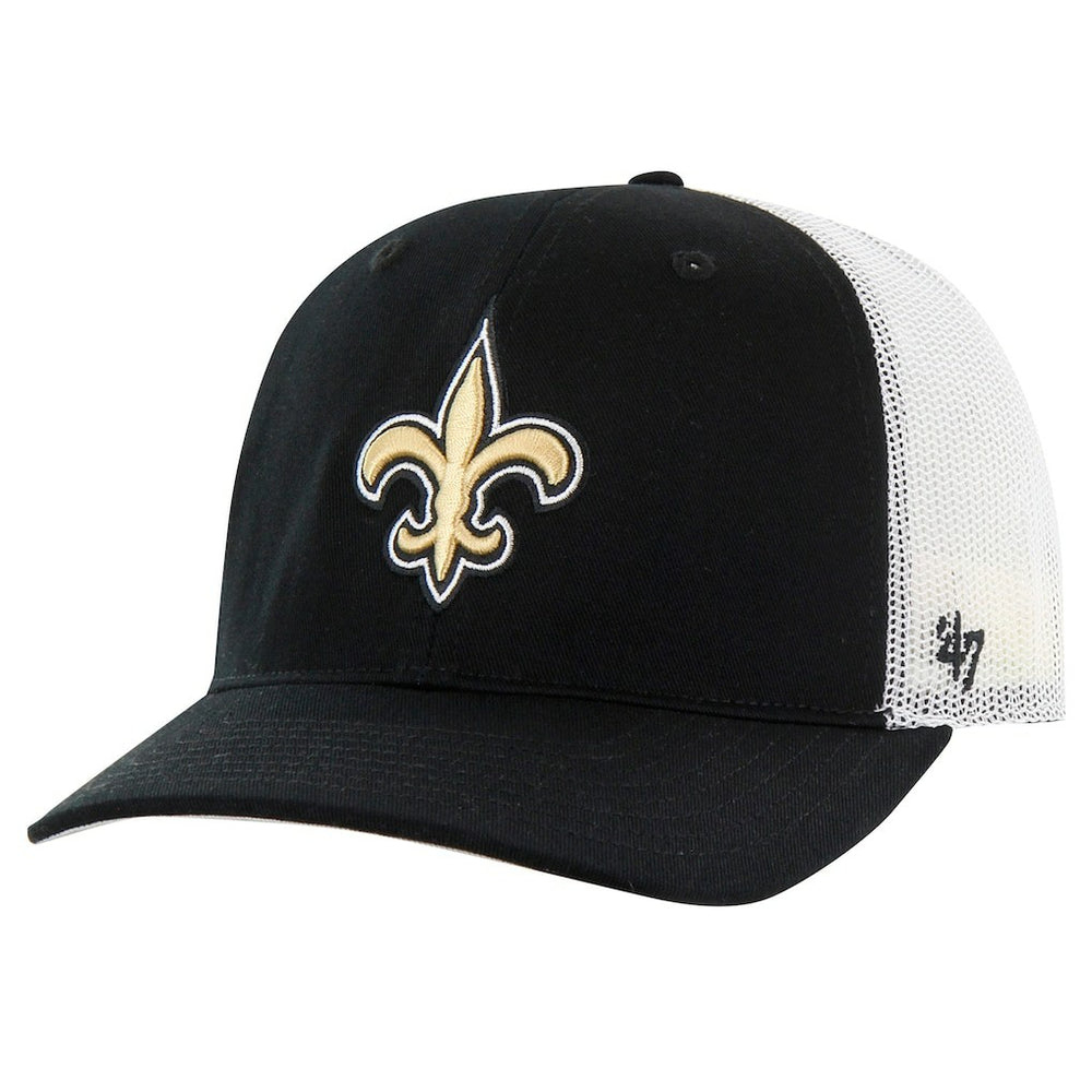 New Orleans Saints '47 Team Unstructured Trucker Adjustable Hat Black/White | 47 brand