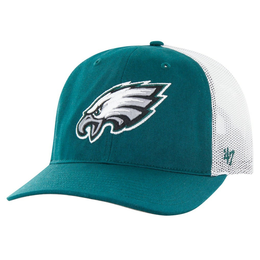 Philadelphia Eagles '47 Team Unstructured Trucker Adjustable Hat Green/White | 47 brand