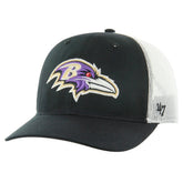 Baltimore Ravens '47 Team Unstructured Trucker Adjustable Hat Black/White | 47 brand
