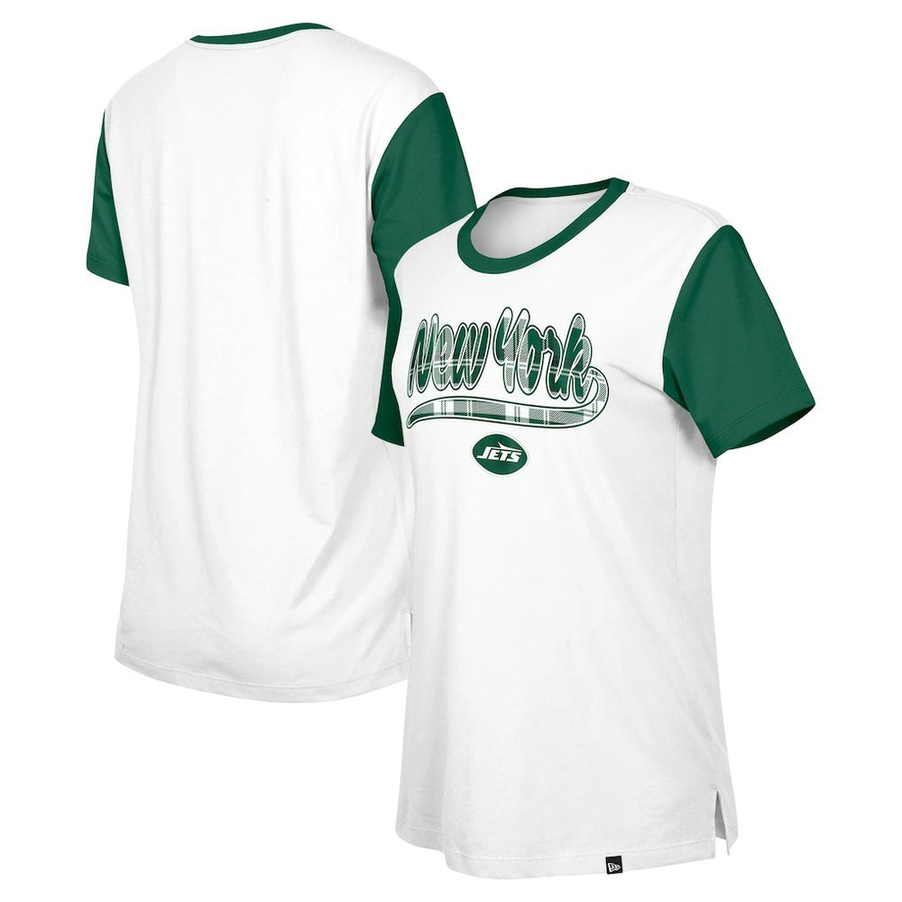 New York Jets New Era Women's 3rd Down T-Shirt White/Green | NFL