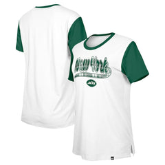 New York Jets New Era Women's 3rd Down T-Shirt White/Green | NFL