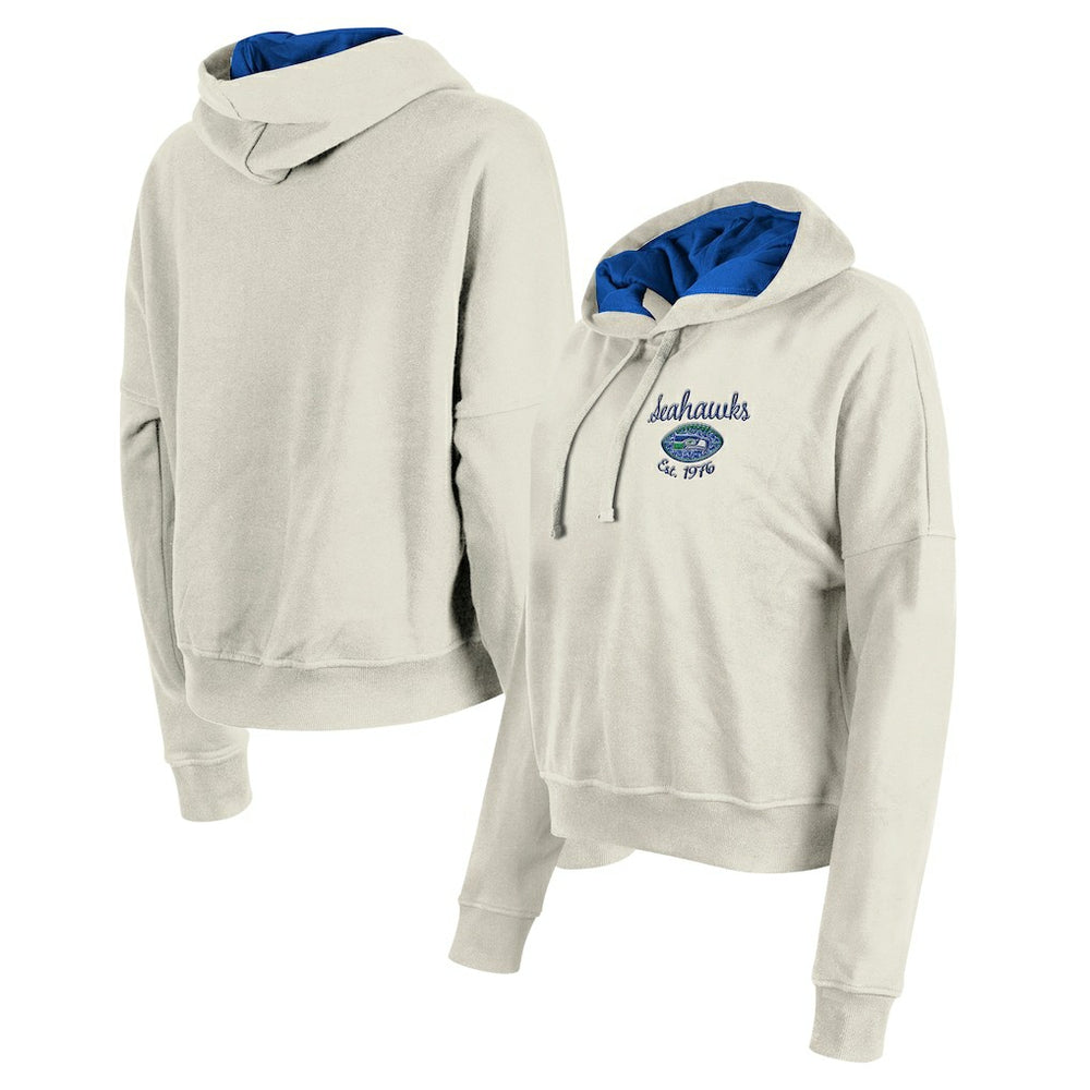 Seattle Seahawks New Era Women's 3rd Down Historic Pullover Hoodie Cream | NFL