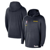 Golden State Warriors 2024/25 On-Court Authentic Practice Yoga Restore Lightweight Pullover Hoodie Navy - NBA