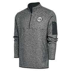 Detroit Pistons Antigua Fortune Big & Tall Quarter-Zip Pullover Jacket Heather Charcoal - NBA