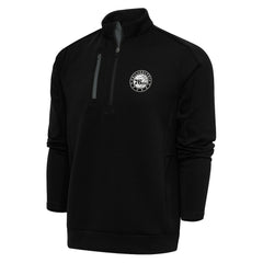 Philadelphia 76ers Antigua Metallic Logo Generation Quarter-Zip Pullover Top Black - NBA