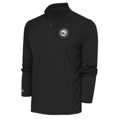 Philadelphia 76ers Antigua Metallic Logo Tribute Quarter-Zip Pullover Charcoal - NBA