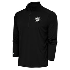 Philadelphia 76ers Antigua Metallic Logo Tribute Quarter-Zip Pullover Black - NBA