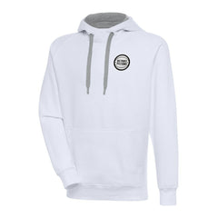 Detroit Pistons Antigua Metallic Logo Victory Pullover Hoodie White - NBA