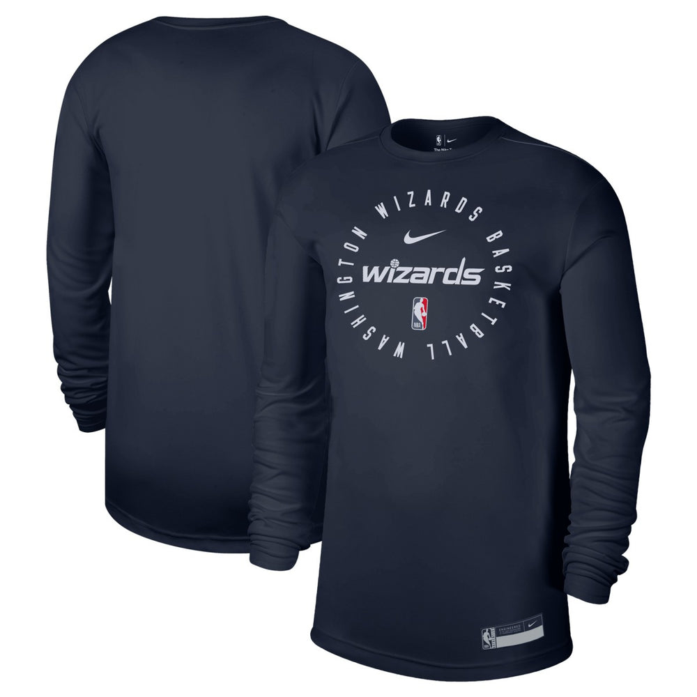 Washington Wizards 2024/25 Legend On-Court Practice Long Sleeve T-Shirt Navy - NBA