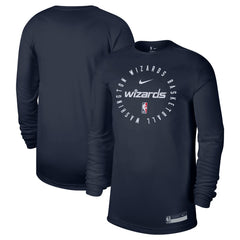 Washington Wizards 2024/25 Legend On-Court Practice Long Sleeve T-Shirt Navy - NBA