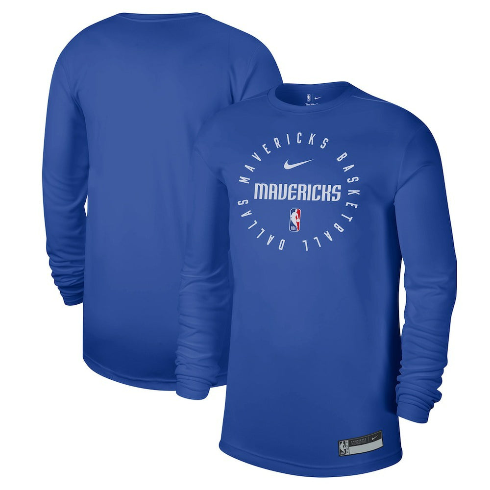 Dallas Mavericks 2024/25 Legend On-Court Practice Long Sleeve T-Shirt Blue - NBA