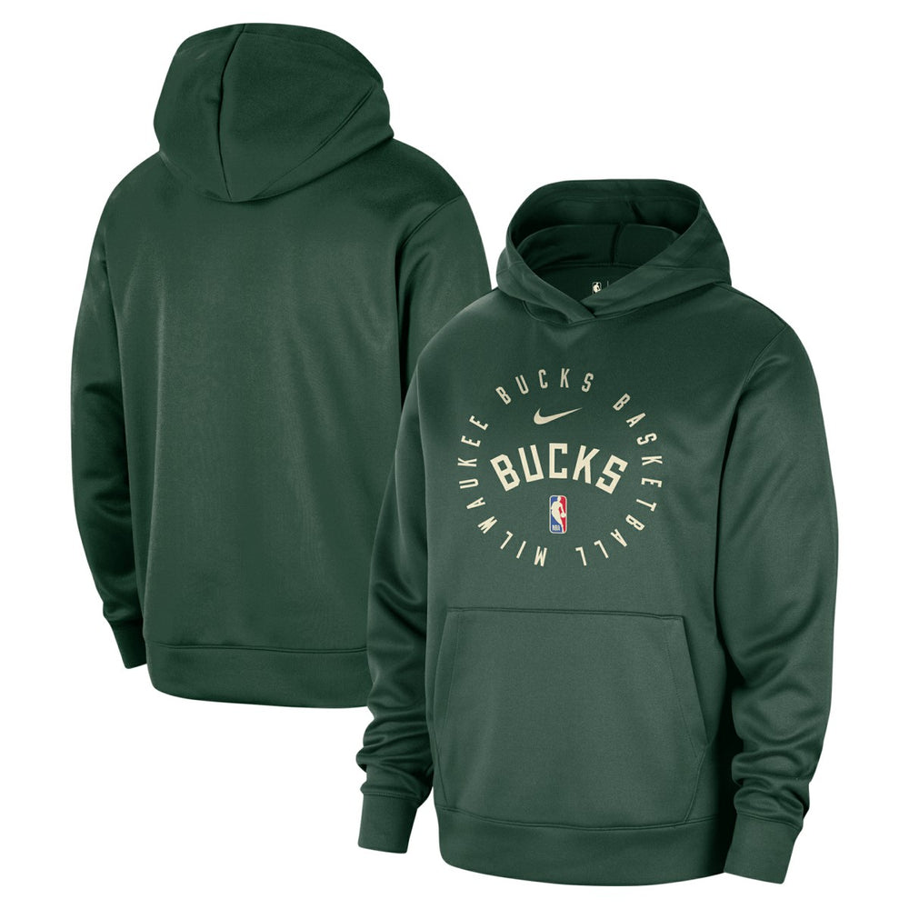 Milwaukee Bucks 2024/25 Spotlight On-Court Practice Performance Pullover Hoodie Hunter Green - NBA