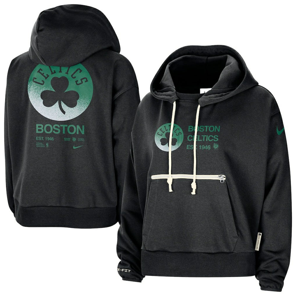 Boston Celtics Women's Courtside Standard Issue Performance Pullover Hoodie Black - NBA