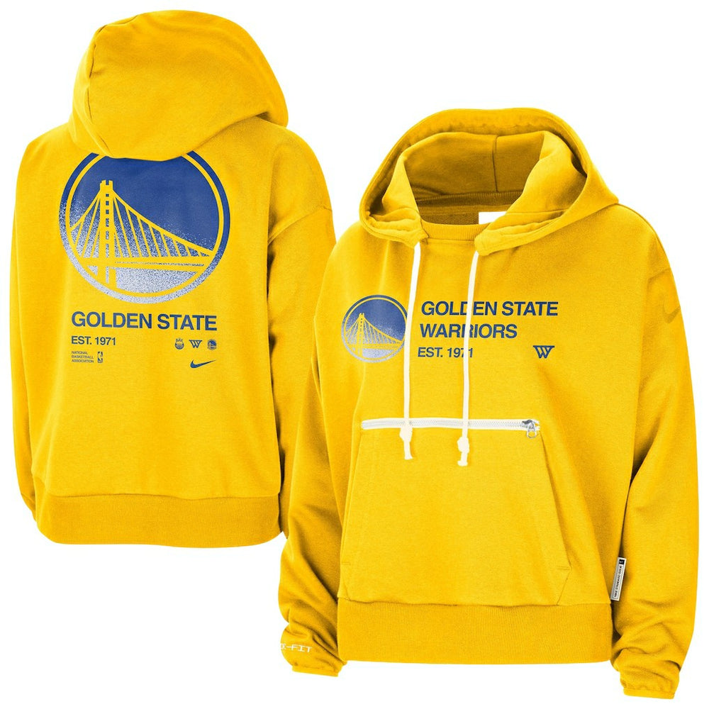 Golden State Warriors Women's Courtside Standard Issue Performance Pullover Hoodie Gold - NBA
