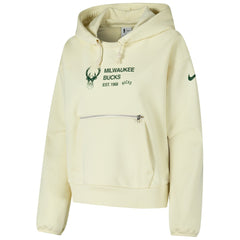 Milwaukee Bucks Women's Courtside Standard Issue Performance Pullover Hoodie Cream - NBA