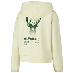 Milwaukee Bucks Women's Courtside Standard Issue Performance Pullover Hoodie Cream - NBA