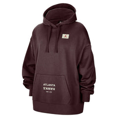 Atlanta Hawks Jordan Brand Women's Courtside Statement Edition Oversize Pullover Hoodie Burgundy - NBA