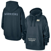 Golden State Warriors Jordan Brand Women's Courtside Statement Edition Oversize Pullover Hoodie Navy - NBA