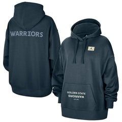 Golden State Warriors Jordan Brand Women's Courtside Statement Edition Oversize Pullover Hoodie Navy - NBA