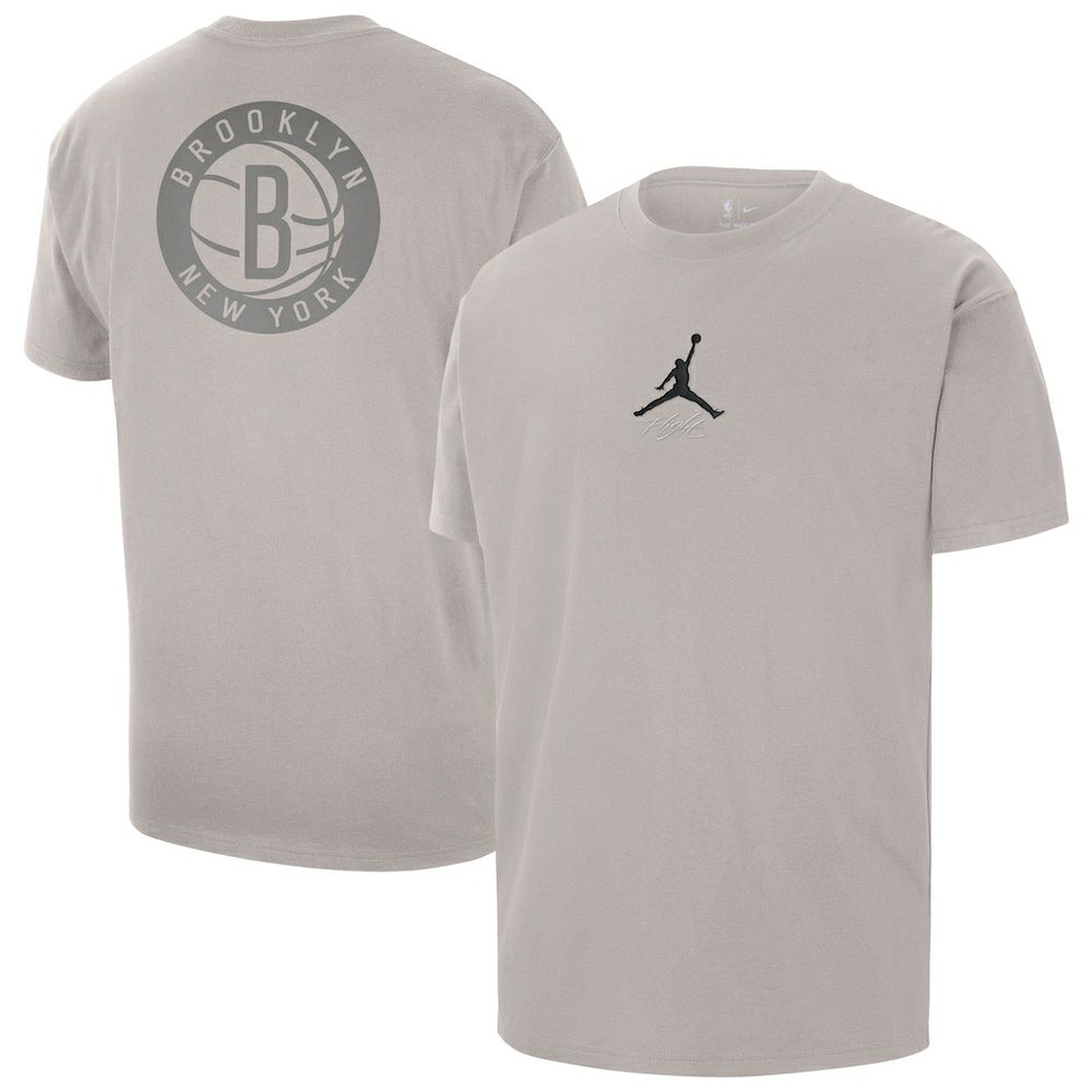 Brooklyn Nets Jordan Brand Statement Edition Jumpman Flight Heavyweight T-Shirt Stone - NBA