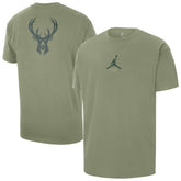 Milwaukee Bucks Jordan Brand Statement Edition Jumpman Flight Heavyweight T-Shirt Green - NBA