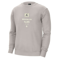 Brooklyn Nets Jordan Brand Courtside Statement Edition Heavyweight Pullover Sweatshirt Stone - NBA