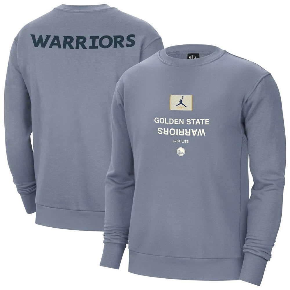 Golden State Warriors Jordan Brand Courtside Statement Edition Heavyweight Pullover Sweatshirt Blue - NBA