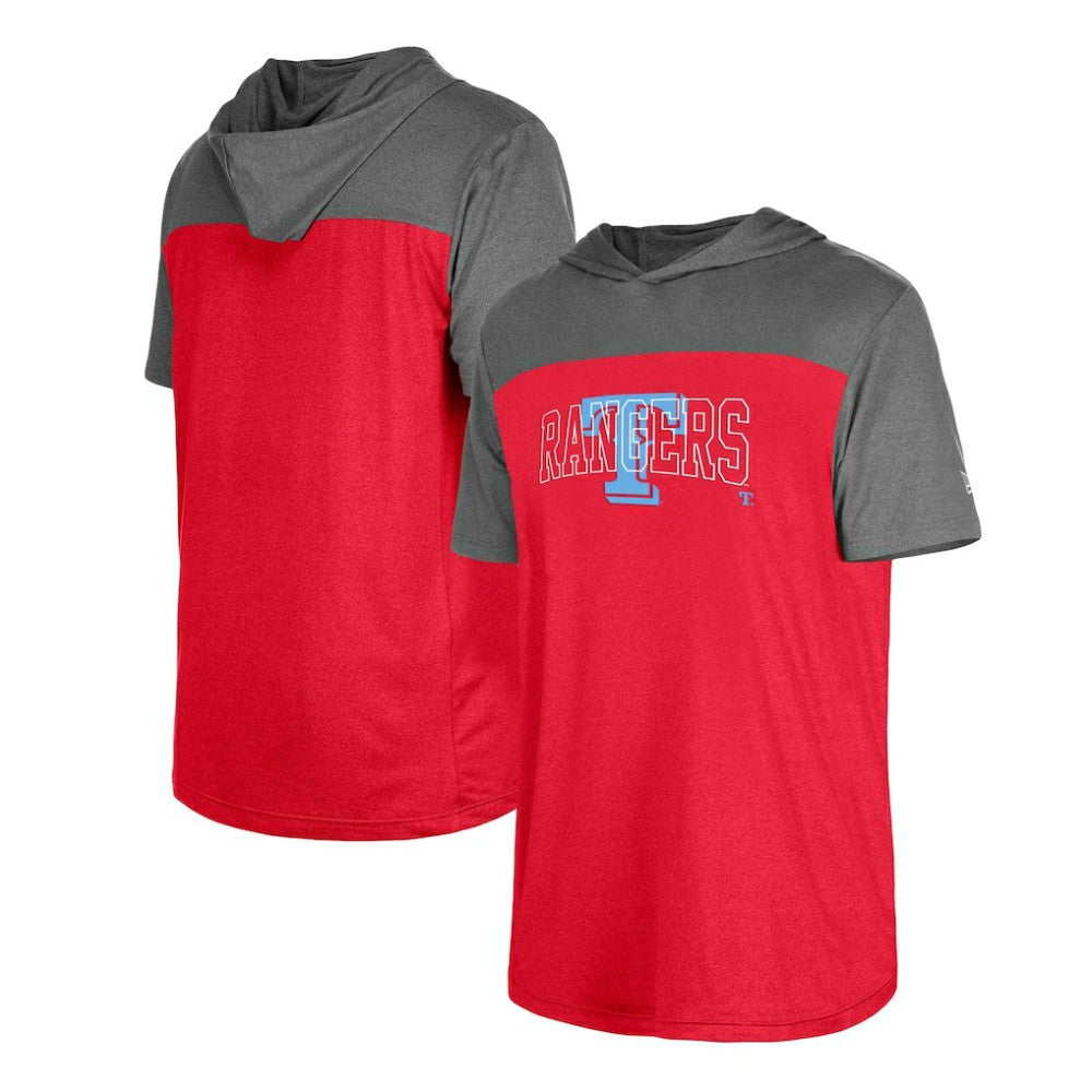 Texas Rangers New Era Active Brushed Hoodie T-Shirt - MLB