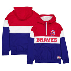 Atlanta Braves New Era Ripstop Raglan Quarter-Zip Hoodie Windbreaker Jacket - MLB