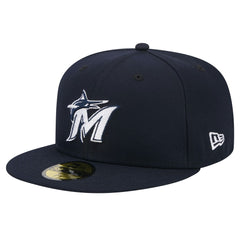 Miami Marlins New Era White Logo 59FIFTY Fitted Hat - MLB
