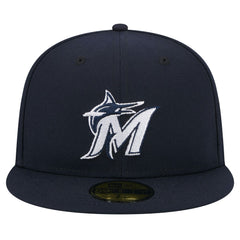 Miami Marlins New Era White Logo 59FIFTY Fitted Hat - MLB