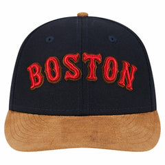 Boston Red Sox New Era Team Suede Visor Low Profile 59FIFTY Fitted Hat - MLB