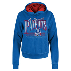 New England Patriots New Era Women's Throwback Boxy Pullover Hoodie Royal | NFL