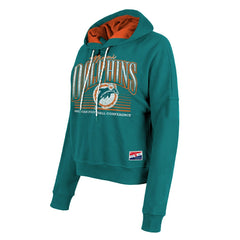 Miami Dolphins New Era Women's Throwback Boxy Pullover Hoodie Aqua | NFL