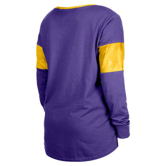 Minnesota Vikings New Era Women's Lace-Up Notch-Neck Long Sleeve T-Shirt Purple | NFL