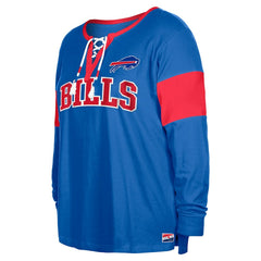 Buffalo Bills New Era Women's Plus Size Lace-Up Notch Neck Long Sleeve T-Shirt Royal | NFL