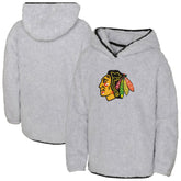 Chicago Blackhawks Girls Youth Ultimate Teddy Fleece Pullover Hoodie - Heather Gray - NHL