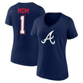 Atlanta Braves Fanatics Women's Plus Size Mother's Day #1 Mom V-Neck T-Shirt - MLB