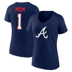 Atlanta Braves Fanatics Women's Plus Size Mother's Day #1 Mom V-Neck T-Shirt - MLB