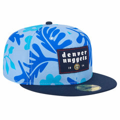 Denver Nuggets Palm Fronds 2-Tone 59FIFTY Fitted Hat Blue - NBA