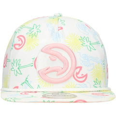 Atlanta Hawks Palm Trees and Waves Golfer Adjustable Hat White - NBA