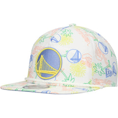 Golden State Warriors Palm Trees and Waves Golfer Adjustable Hat White - NBA