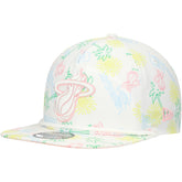 Miami Heat Palm Trees and Waves Golfer Adjustable Hat White - NBA